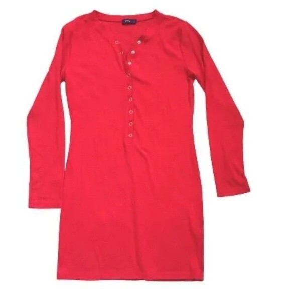 Doublju Women Red Casual Size Large Long Sleeve Sweater Dress Stretchy - Picture 5 of 12